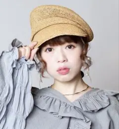 ca4la 麦わら キャスケット ベージュブラウン