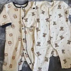 ライオンとクマのロンパース 60-70cm
