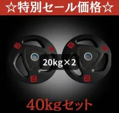 ★限定★20kg2枚 40kg オリンピックバー用 バーベルプレート
