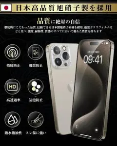 ガラスフィルム iPhone 15 Pro 2枚 +カメラフィルム 2枚 E25