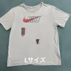 Nike グレー Tシャツ ロゴデザイン Lサイズ