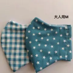 大人用マスク　M　2枚組　青