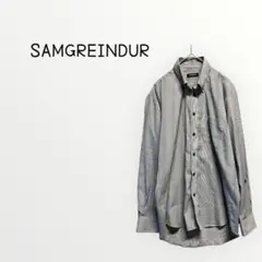 【SAMGREINDUR 】ストライプ 長袖シャツ メンズ　コットン