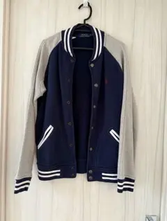 POLO RALPH LAUREN スタジャン風ジャケット S ネイビー/グレー