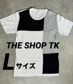 【THE SHOP TK】ブロックTシャツ　切り替えニット　ブロックTシャツ　L