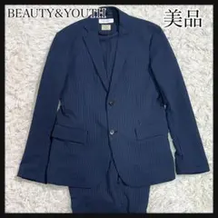 ［美品］BEAUTY&YOUTH TORAYネイビー チェック シアサッカ