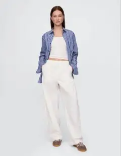 GAP ミッドライズバレルパラシュートパンツ　ホワイトXXS 試着のみ　タグ付き
