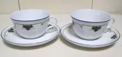 ★リチャードジノリ★ ボルドーブルー　ペアカップ&ソーサー　美品！！