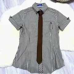 BURBERRY BLUE LABEL 半袖シャツ ブラウス ストライプ