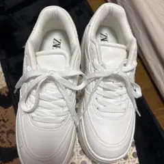 ZARA ホワイト プラットフォームスニーカー 39