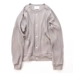 stein pleated knit cardigan greige シュタイン