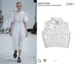 〓CECILIE BAHNSEN〓フローラル刺繍シルク混タフタ リボン ビスチェ セシリーバンセン - Cecilie Bahnsen | Puff Sleeve Top w/Side