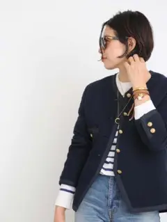★SALE★定価4.6万Deuxieme Classeツィードジャケットネイビー
