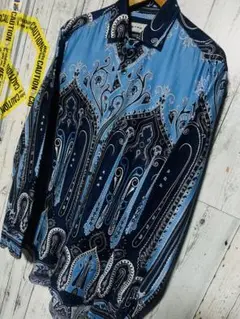 極限定 ETRO エトロ　ペイズリー　ボタンダウンシャツ イタリア製 水色ブルー
