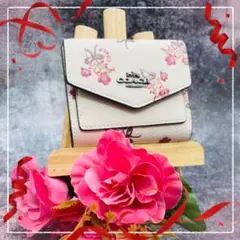COACH コーチ 花柄 フラワー ミニ 財布 ウォレット