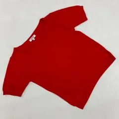 SOUP 半袖 ニット 赤 レッド シンプル クルーネック 9 かわいい 大人