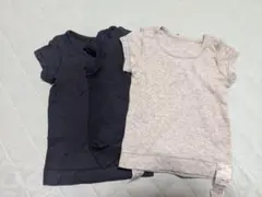 無印良品　ベビー肌着　半袖　シャツ 3枚セット ネイビー グレー　70　コットン
