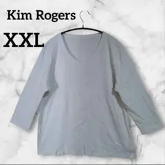 Kim Rogers 【XXL】ホワイト Vネック トップス　シャツ