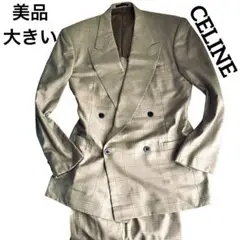 セリーヌヴィンテージスーツ Vintage Celine Blazer Black Wool Blazer Satin Black Silk