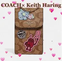 COACH xキースへリング 限定☆ 携帯スマホ ショルダーバッグ
