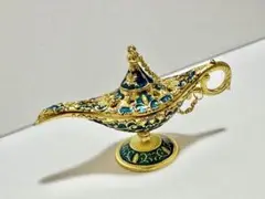 ⭐️本日限定SALE⭐️インテリア小物　魔法のランプ　ゴールド×ブルー置物　アラジン