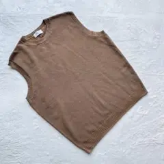 【良品】OPAQUE.CLIP 【M】ノースリーブ ニット ブラウン