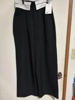 ワイドパンツ 黒 スラックス