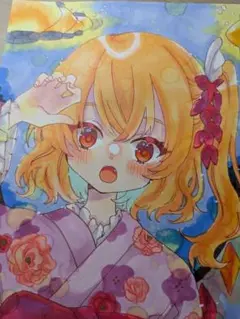 手描き　アナログイラスト　ファンアート　二次創作　東方project　フラン