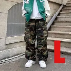 L ﻿☆カーゴパンツ 迷彩 ワークパンツ カモフラ ミリタリー ストリート