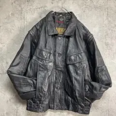 【個性派古着】vintage 90s レザージャケット 本革 短丈 グランジ