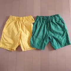 子供用ハーフパンツ イエロー グリーン 2枚セット