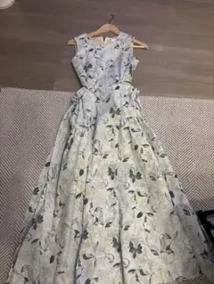 花柄ノースリーブロングワンピース