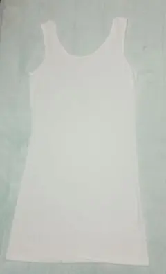ホワイト ノースリーブ タンクトップ ロング