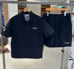 マルボン ゴルフ メンズ ハーフジップシャツ ショートパンツ 2点セット 黒