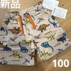 【新品】　恐竜　柄 ハーフ　半ズボン　パンツ 100cm