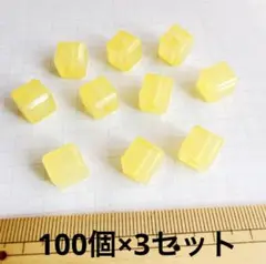 キューブ　アクリル　ビーズ　100個　　　11.5×11×11mm イエロー