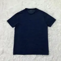 美品　GU SPORTS メンズ半袖Tシャツ　カットソー　速乾　ネイビー　総柄