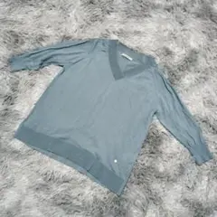 本日限定価格 Stola.✨Vネック5分丈カットソー【フリー】ブルーグリーン