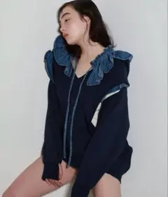 ピンク　ブロークンパーカー　スウェット　パピエ　papier 美品　パーカー papier（パピエ）の「papier/パーカー/Broken parker（パーカー