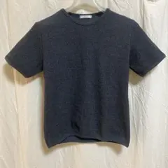 レディース 韓国 NYUNYU ダークグレー リブTシャツ