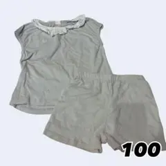 ★グレーのショートパンツとトップスセット 100
