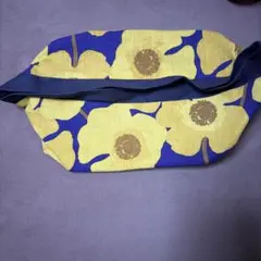 布製花柄テッシュケース　ネイビー