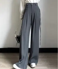 グレー セミワイド・スラックス Mサイズ