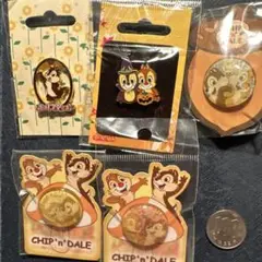 ディズニーストア　Chip & Dale ピンバッジ 5個セット
