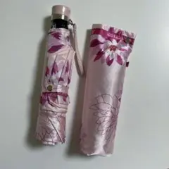 【新品未使用】ランバンオンブルー サテン フラワー 折り畳み雨傘 ピンク 軽量