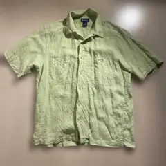【グリーン】【薄め】半袖シャツ Mサイズ 薄いグリーン