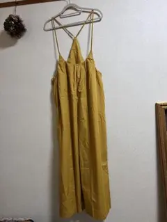 マスタードコットンサロペット　Lサイズ