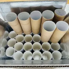 トイレットペーパー空き芯 30個セット 白と茶色