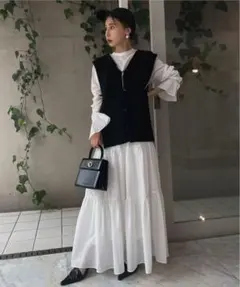 AMERI 新品★ COLLAR KNIT VEST WITH DRESS★