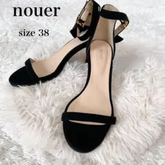 nouer ヌエール　新品未使用　日本製　38 サンダル　ブラック　タグ付き